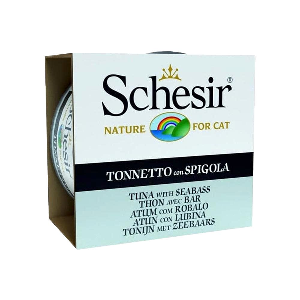Schesir Ton Balıklı ve Levrekli Yetişkin Kedi Konserve Maması (85 g)