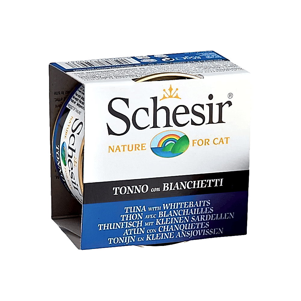 Schesir Ton Balıklı ve Ringa Balıklı Yetişkin Kedi Konserve Maması (85 g)