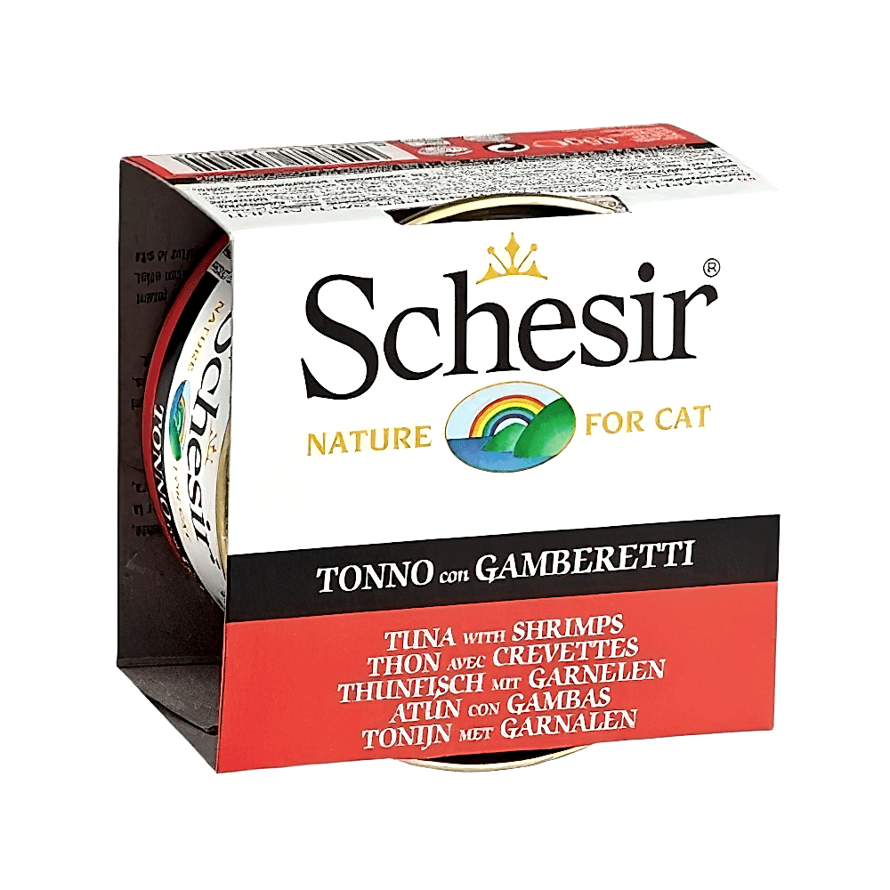 Schesir Ton Balıklı ve Karidesli Yetişkin Kedi Konserve Maması (85 g)