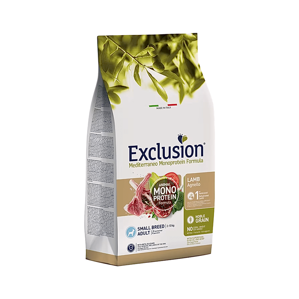 Exclusion Monoprotein Düşük Tahıllı, Kuzu Etli & Narlı Küçük Irk Yetişkin Köpek Maması (2 kg)